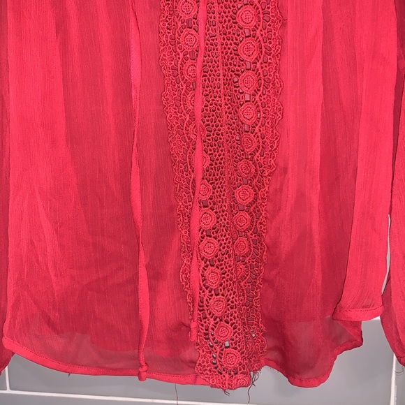 Sheer Red Boho Top - Picture 4 of 12